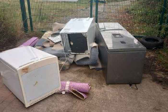 Man thought he could get away with dumping this mess next to a field