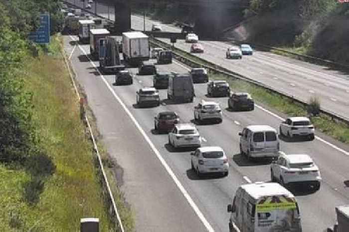 Queues build on M4 after accident closes two lanes