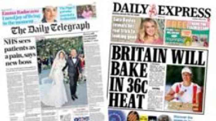 'Britain will bake' and 'NHS cash linked to success'