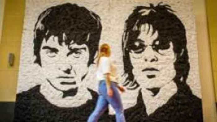 Oasis wonder wall mural made from bucket hats