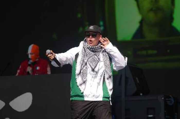 Kneecap lead foul-mouthed Kier Starmer chant before 'riot' speech at Glastonbury