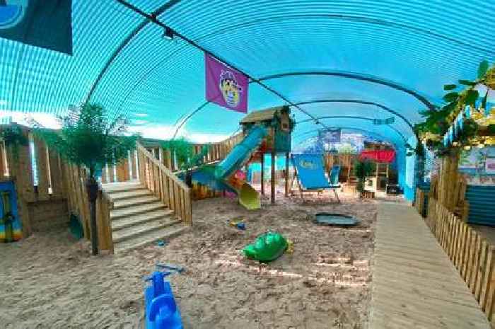 The award-winning indoor playbarn with beach, slides and even dinosaurs