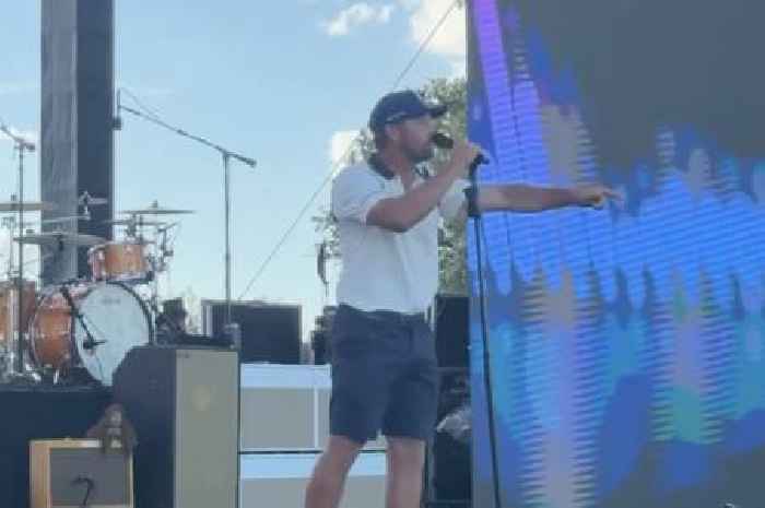 Watch Bryson DeChambeau whip up LIV golf crowd in Dallas as he grabs mic in stage invasion