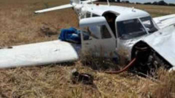 Pilot in hospital after plane crash