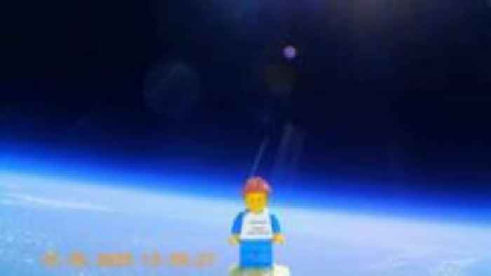 Lego man lands in Newark after space adventure