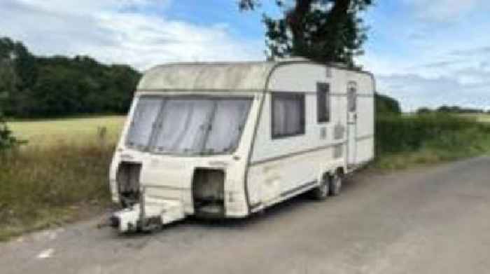 Abandoned caravan to be removed after fire