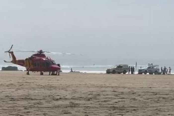 Live: Air ambulance lands at Porthtowan beach