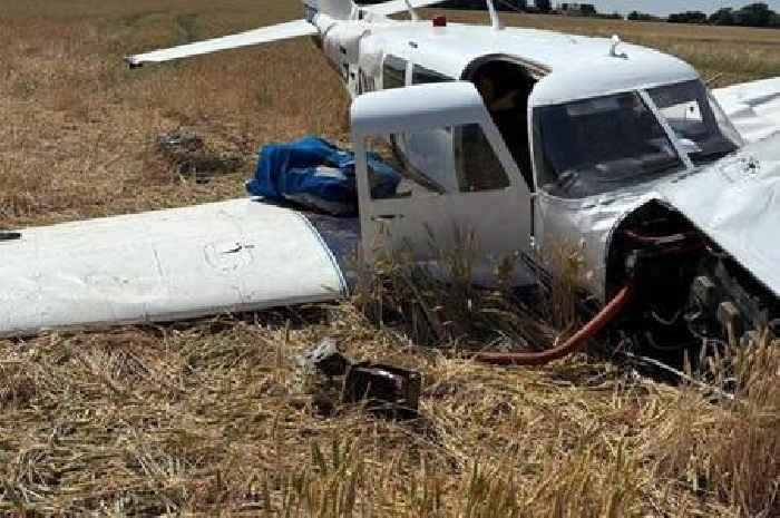 Pilot rushed to hospital after aircraft crashes in Stebbing as emergency services rush to scene