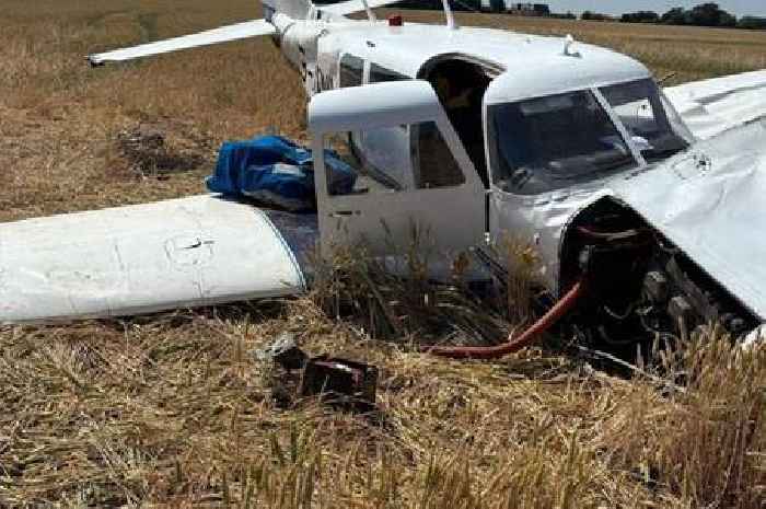 Plane crashes into field leaving one person injured after light aircraft plummeted