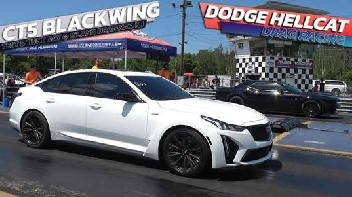 Cadillac CT5-V Blackwing Drags Feisty Dodge Challenger Hellcat; It's Over in 11.01 Seconds