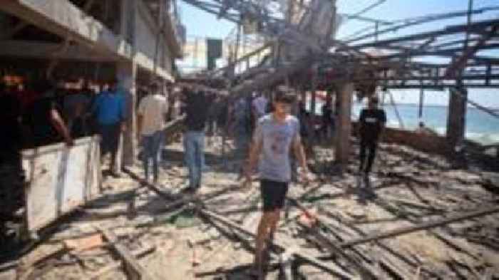 Israeli strike on Gaza seafront cafe kills at least 20 Palestinians, witnesses and rescuers say