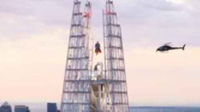 Watch: Superman soars 1,000ft above London