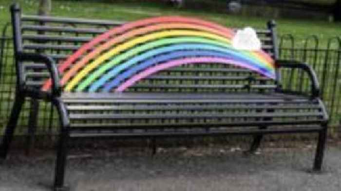 Rainbow bench painted black by 'sad' vandals