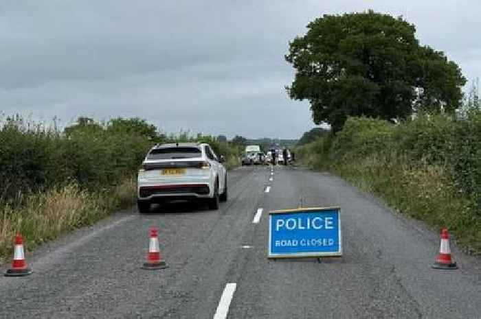 Live: Cars smash on Somerset A-road with debris on tarmac