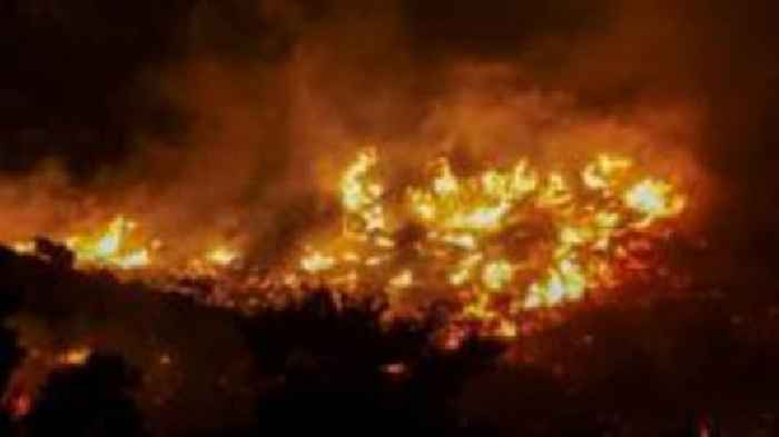 Mass evacuations as wildfire rages in Greek island of Crete
