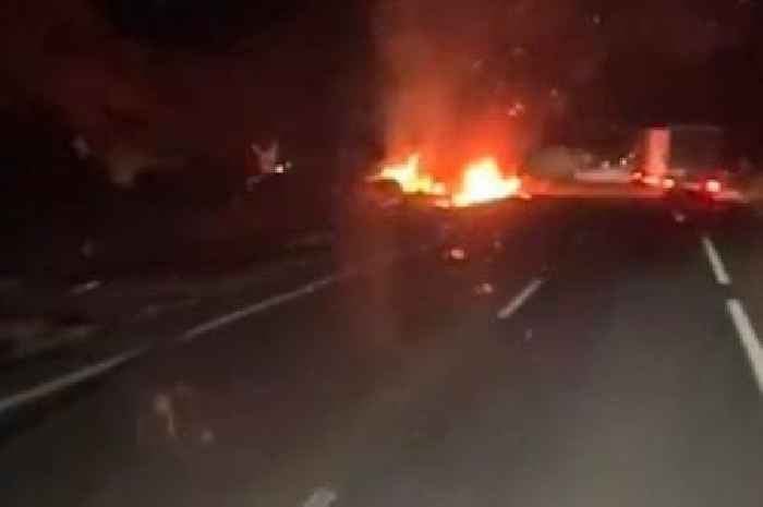 Diogo Jota horror footage shows Lamborghini engulfed in flames after fatal crash