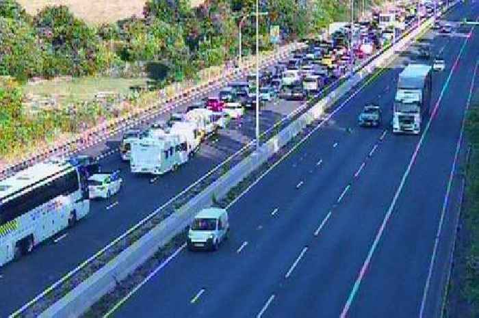 Live: M4 closed due to major power-line emergency