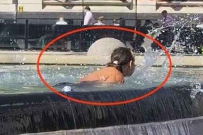 Real-life addition to floozie fountain as woman takes a dip in 32C heat