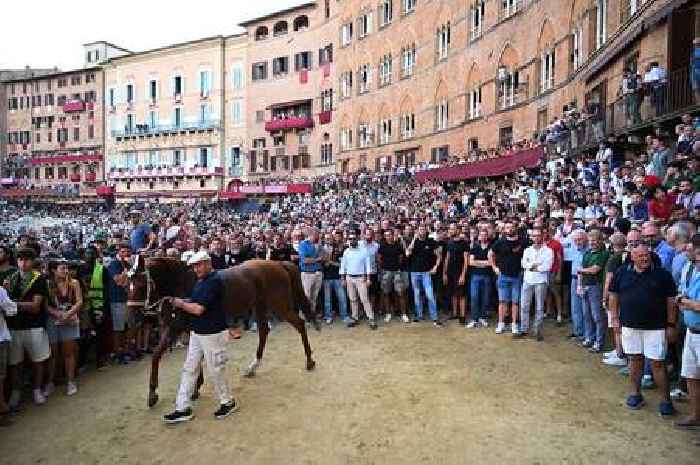 Inside the world's most unique horse race as thousands pack into tiny medieval square