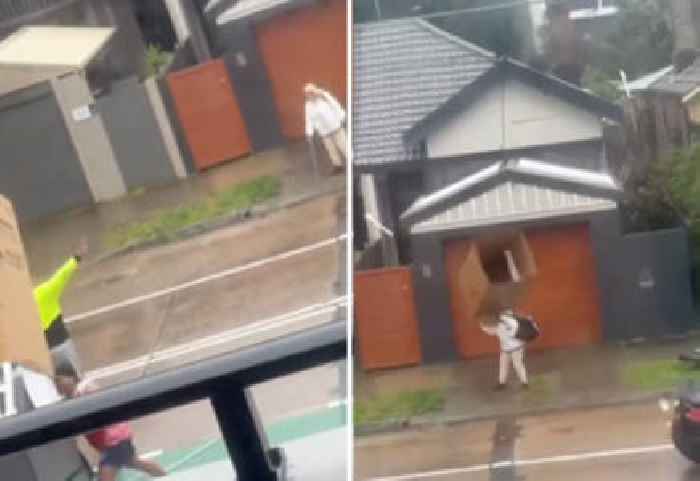 Woman Gets Attacked by Flyaway Refrigerator Box