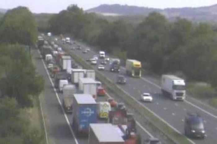 Huge M5 queues clear after crash near Tewkesbury
