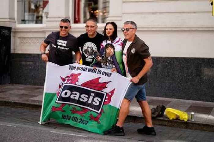 Pictures show just how easy it is to spot who's in Cardiff to see Oasis