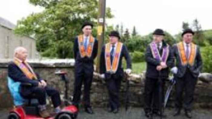 Crowds gather for Orange Order parade in Donegal