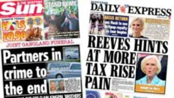 Scotland's papers: 'Partners in crime' funeral and tax rise hints