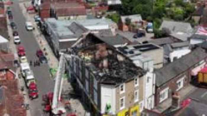 Fire-ravaged terrace awaits safety checks