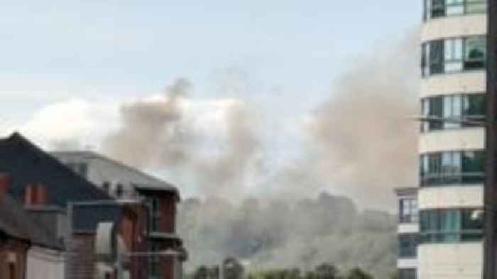 Huge smoke plume as firefighters tackle blaze