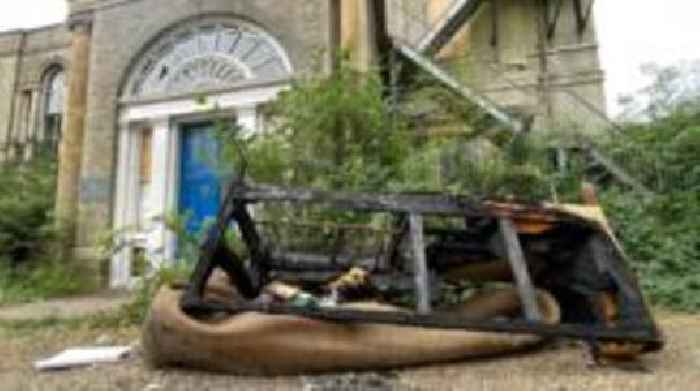 Crews tackle fire at former private school