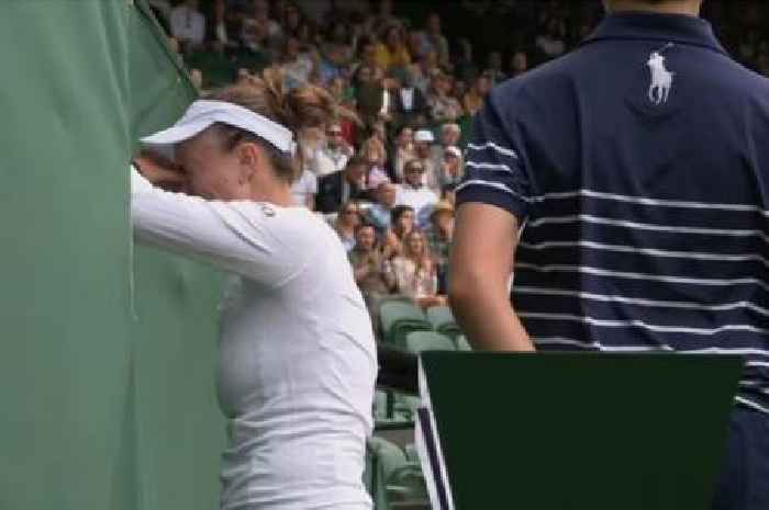 BBC presenter admits 'this is tough to watch' as Wimbledon champion bursts into tears after medical stoppage