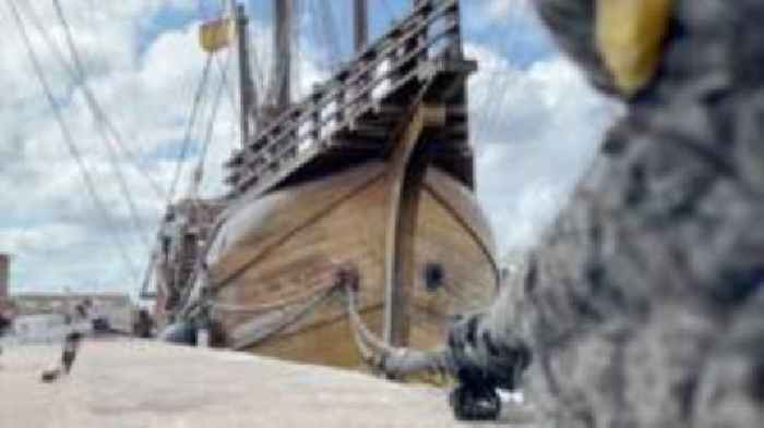Watch: Replica of Columbus's ship docks on east coast