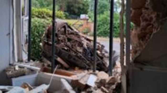 Couple homeless after car crashes into property