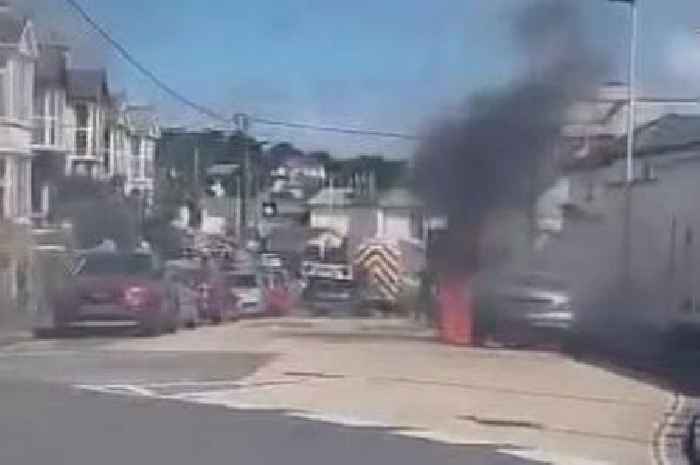 Live: Mercedes car destroyed in horror Bideford fire
