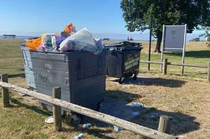 Locals claim visitors have left Essex beach 'overflowing' with rubbish
