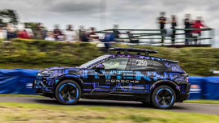 Electric Porsche Cayenne Beats Hillclimb Record, Is as Fast as Race Cars on Slicks