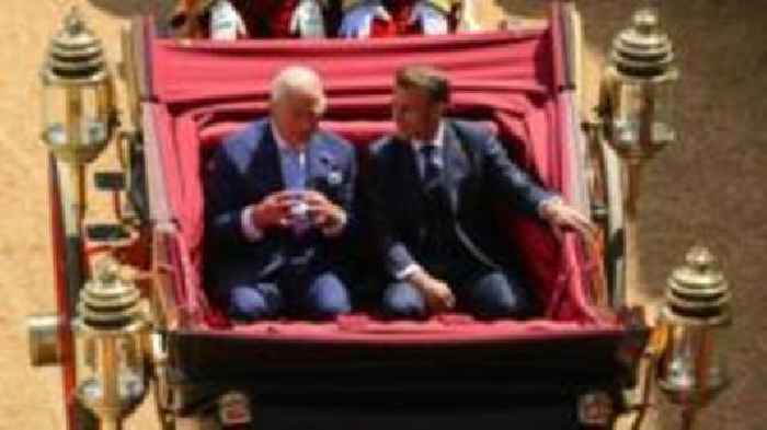 Watch: Royalty and carriage rides on day one of Macron's state