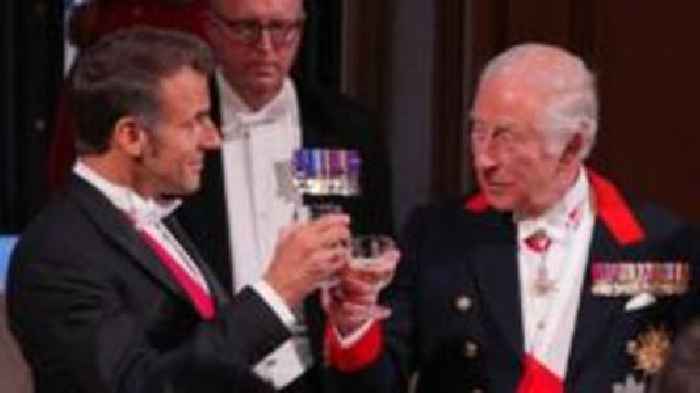 King and Macron toast 'ever closer' UK-France ties at state banquet