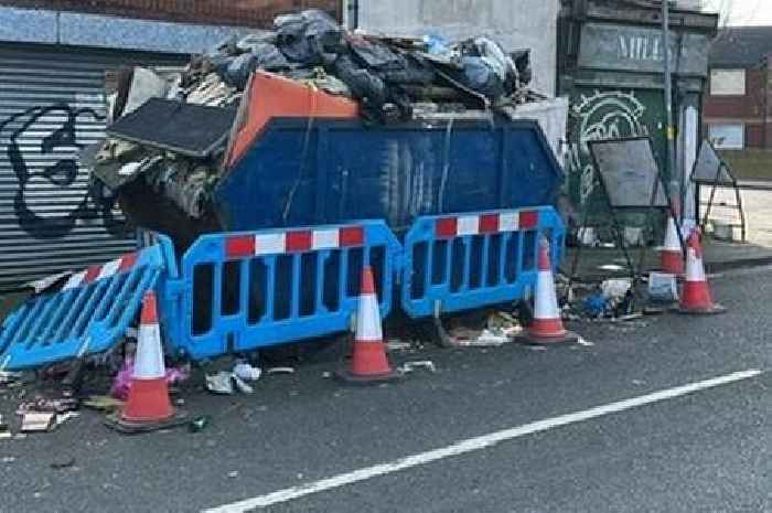 'Monster' skip dumped on Birmingham road is finally taken away
