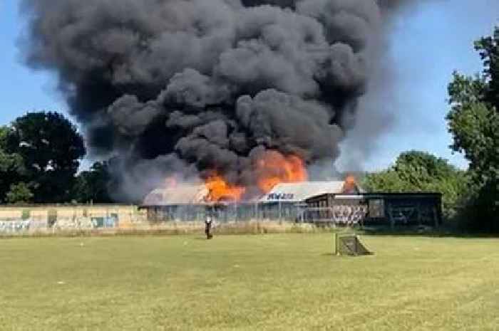 Live Chessington updates as 60 firefighters battle fire at sports pavilion
