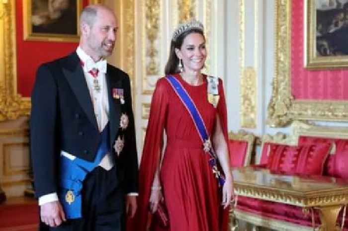 Kate Middleton dazzles in iconic tiara at first state banquet in almost two years