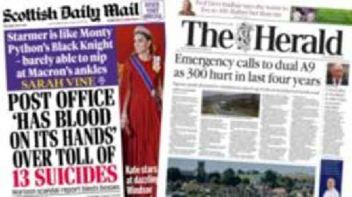 Scotland's papers: Post Office scandal deaths and A9 dualling