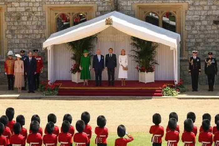 'Awkward' staging of Prince William and Kate's appearance during Macron's state visit leaves fans befuddled