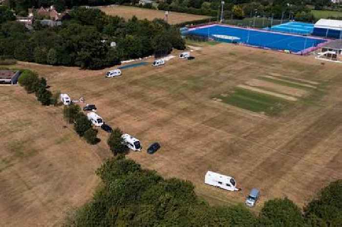 Travellers set up camp on Somerset County cricket club's training pitch