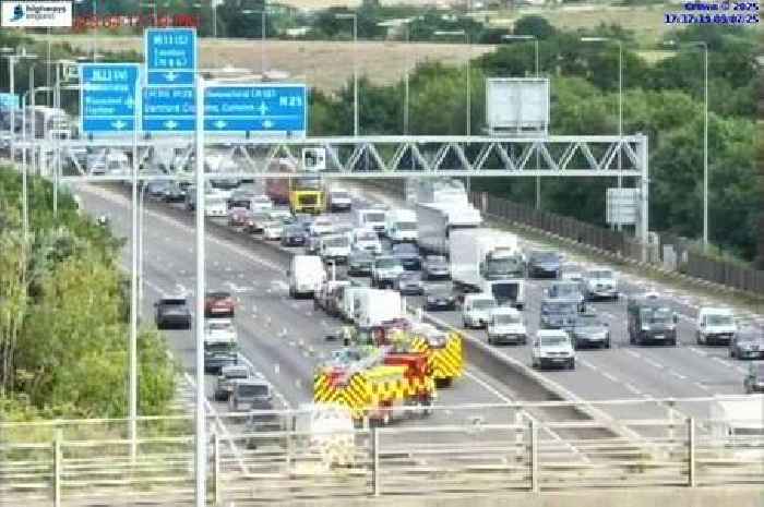 M25 live updates as multi-vehicle crash sees lanes closed