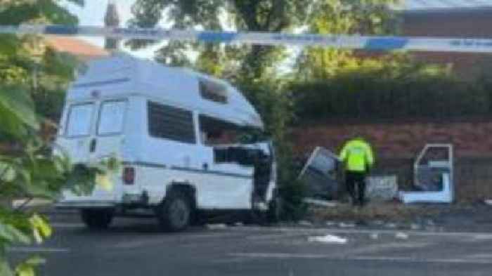 Arrest as woman in hospital after camper van crash