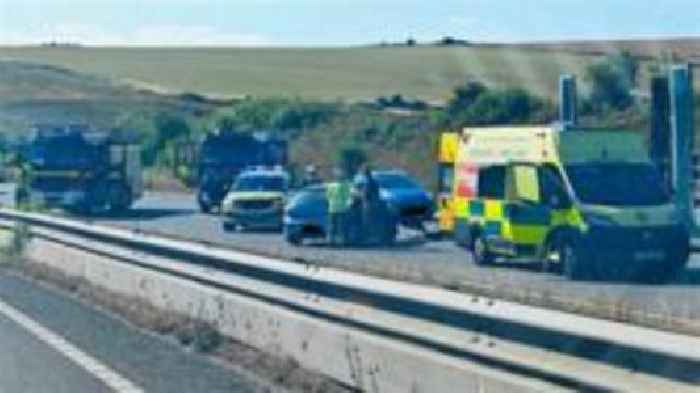 Section of A27 shut following serious crash