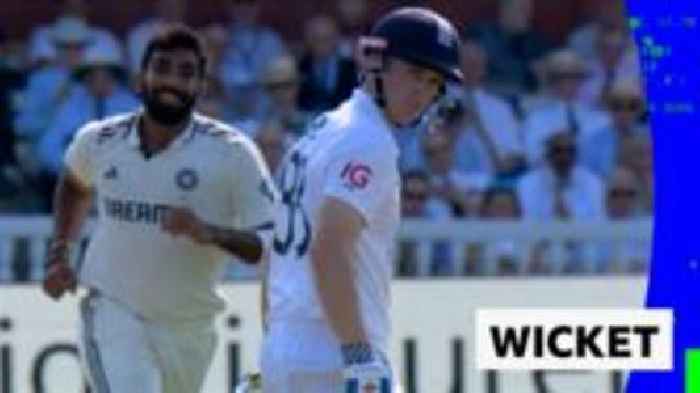 'You're bowled!' Brook dismissed by Bumrah as India strike after tea