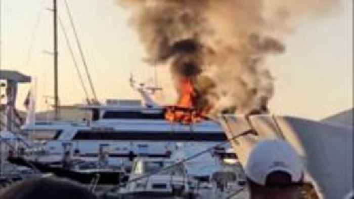 Watch: Smoke billows from luxury yacht fire in St Tropez